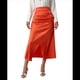 thumbnail image 3 of Falda de Satén de Seda con Cintura Alta y Cremallera para Mujer. Color Naranja L, 3 of 7