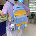 thumbnail image 5 of SUSHANG Men and Women Adult Colorblock Nylon Backpack Fashion Zipper Student School Bag for Travel, School, and Outdoor Activities, 5 of 6