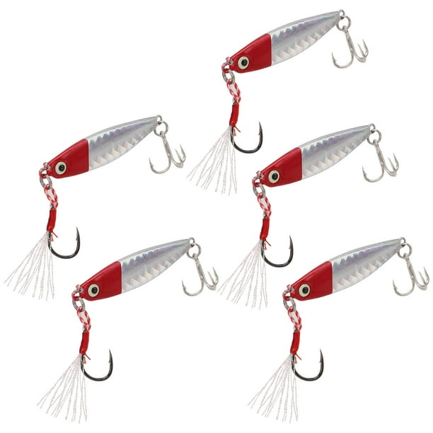 Vib Fishing Lure, Artificial Jig Fishing Lures For River For Bank Red Head  Silver Body 