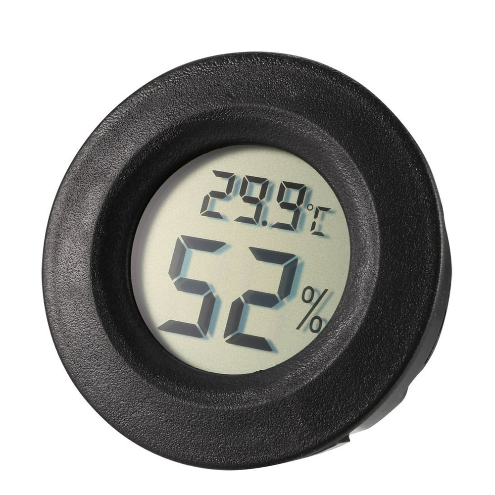 Uxcell Round Shape Digital Temperature Humidity Meters Gauge LCD