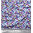 thumbnail image 1 of Soimoi Silk Fabric Leaves & Bell Floral Printed Craft Fabric by The Yard 42 Inch Wide, 1 of 3