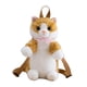 thumbnail image 5 of Mochila con forma de gato para viajes y calle, regalo para mujeres. Mochila de peluche realista con forma de animal. Naranja, 5 of 9