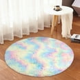 thumbnail image 4 of TERGAYEE Bedroom Rug Round Rug Rainbows Color Rug Suitable for Kids Rooms Decoration Suitable for Girls Bedroom Nursery Classroom Soft Plushs Rug, 4 of 6