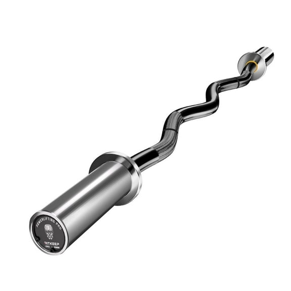RitKeep 4ft Olympic EZ Curl Bar for Arm Workouts, Chrome Shaft