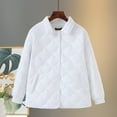 thumbnail image 1 of Parkas de manga larga para mujer, chaquetas acolchadas cálidas para mujer, chaqueta acolchada lisa de manga larga con estampado floral, abrigos con bolsillos, blusa para mujer, 1 of 9