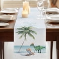 thumbnail image 3 of Table Runners 60 Inches Long Dress Scarves, Coastal Farmhouse Kitchen/Dining Table Runner, Small Coffee Tablerunners, Summer Beach Nautical Ocean Palm Tree 13x60 Inch, 3 of 9