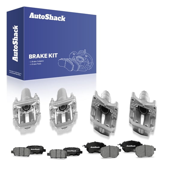 AutoShack Front & Rear Brake Calipers   Ceramic Brake Pads Replacement for 2003-2007 Nissan Murano 12-PC Kit