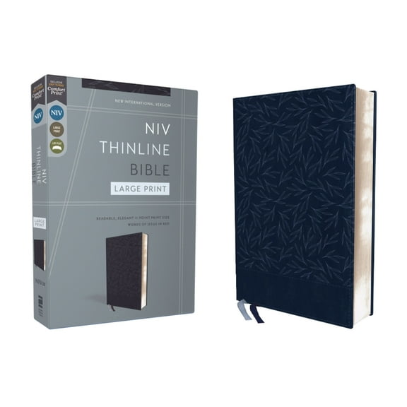 Niv, Thinline Bible, Large Print, Leathersoft, Navy, Red Letter, Comfort Print, (Hardcover)