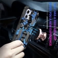 thumbnail image 3 of Camouflage Case for Motorola Moto G13 with Magnetic Kickstand, Built-in 360° Rotate Ring Stand Magnetic Car Mount Phone Cover Case for Motorola G23 4G/G53 5G/G13 MC Dark Blue, 3 of 7