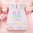 thumbnail image 5 of meiyoeat Gradient Personalized Monogram Bed Sheets,Balloon Rainbow Alphabet Initial Art Full Size Sheets For Girl,4-Piece,1 Flat Sheet,1 Fitted Sheet and 2 Pillowcases, 5 of 6