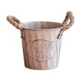 thumbnail image 2 of Naittoop Rustic Metal Flower Bucket with Vintage Rope Handles Flower Pots Planter Bucket Herb Flower Holder for Railing Fence Balcony Deck Garden Home Decor 4.7 in Pink, 2 of 6
