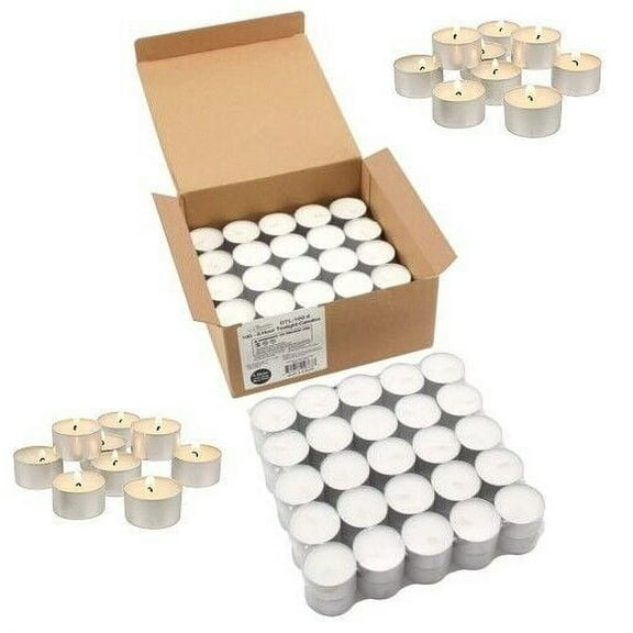 Stonebriar 6-7 Hour Long Burning Unscented Tea Light Candles, White 100 Pack