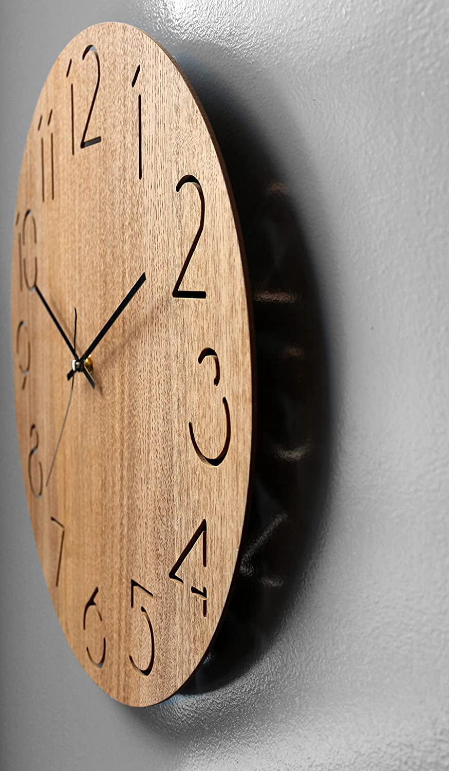 Beverly Hills Polo Club's Real Wood Wall Clock -18-Inch Battery Operated Handmade No Tick Clock - Tuscan Style with Vintage Rustic Design, Provides a Unique Room Decor…