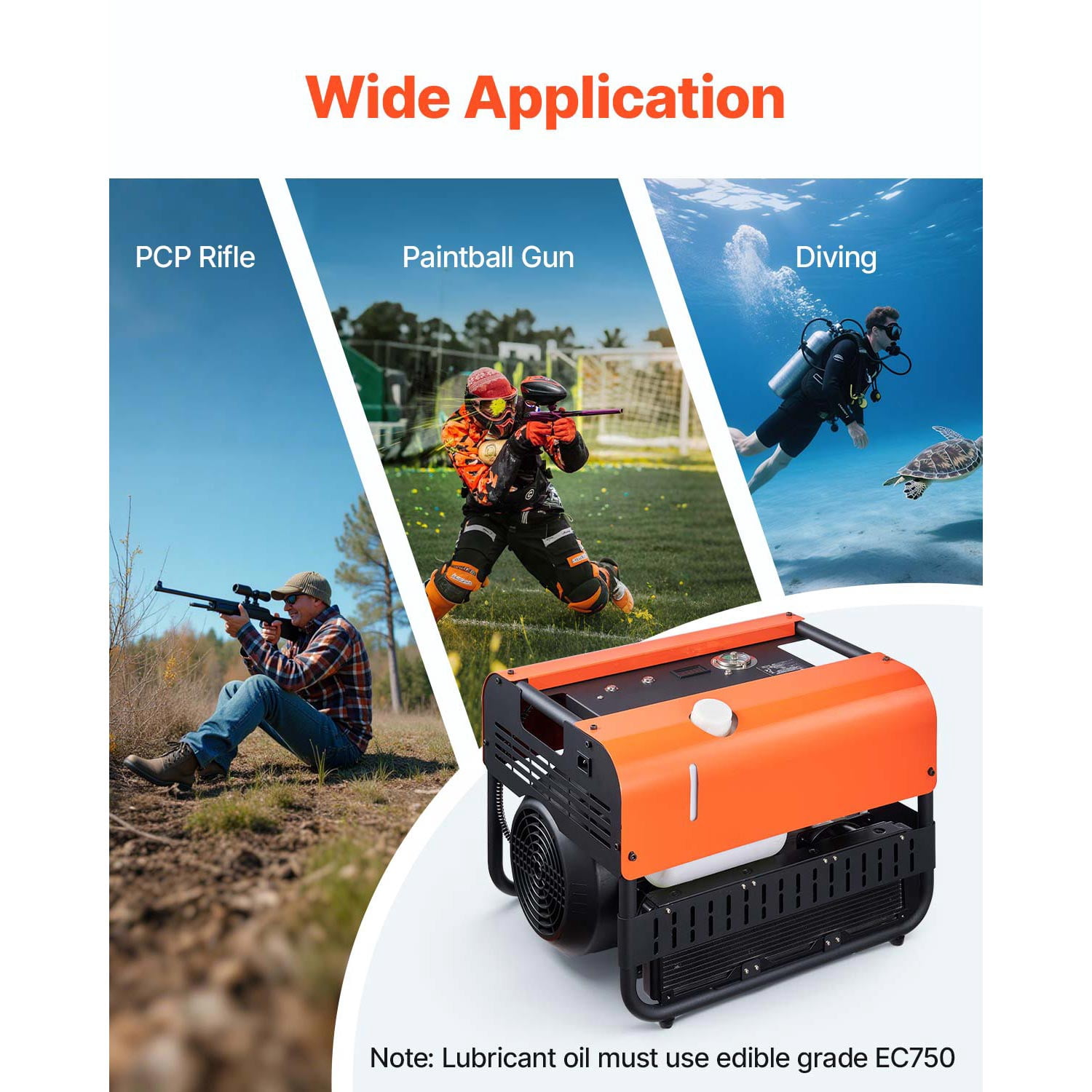KFFKFF High-Pressure PCP Air Compressor, 4500PSI/30Mpa Double Cylinder Unit with Auto-Stop Function, Equipped with Water and Fan Cooling System for Paintball, Air Rifles, and Scuba Tanks