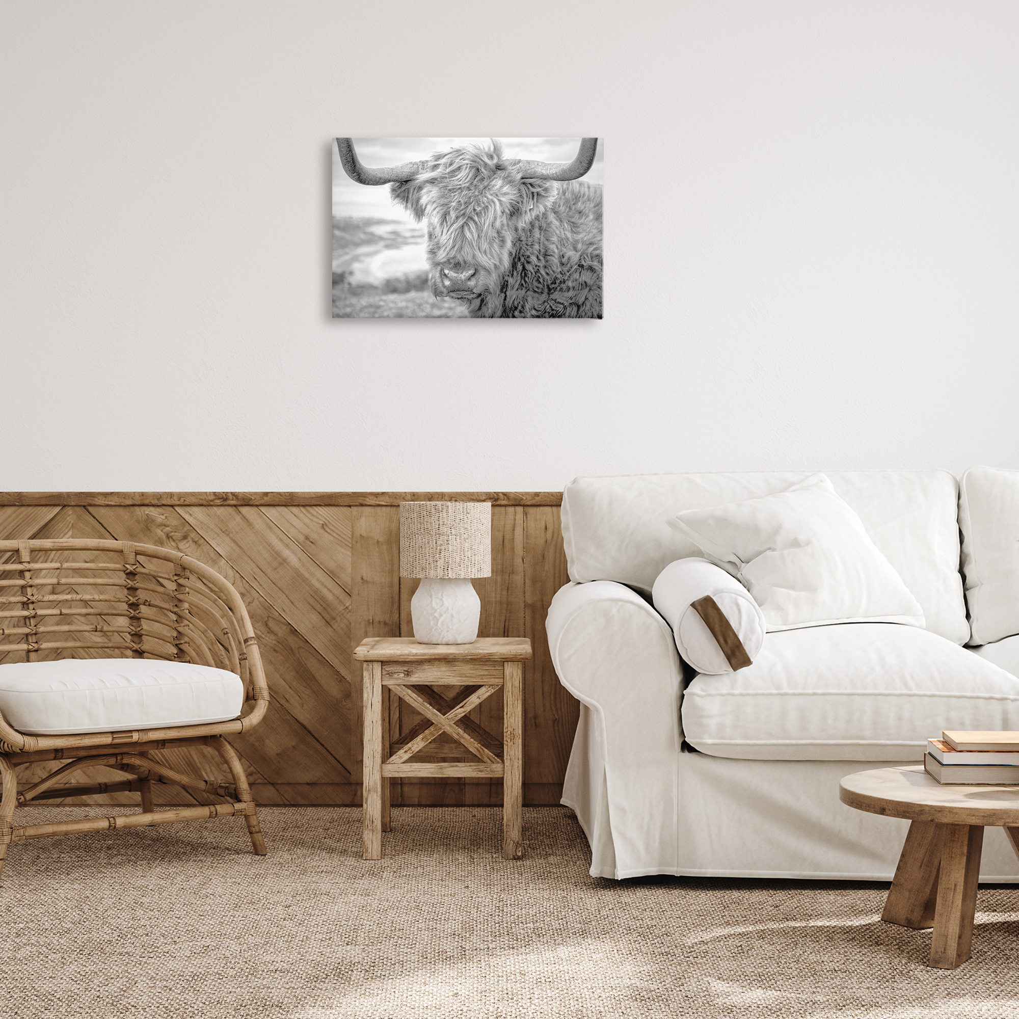 Stupell Industries Close Up Fuzzy Cattle Animals & Insects Photography Gallery Wrapped Canvas Art Print Wall Art, 24 x 16