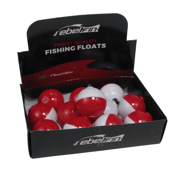 rebelFIN 2" inch Round RED & WHITE Fishing Bobber 12Pack Walmart