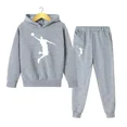 thumbnail image 3 of Conjunto de 2 piezas de sudadera con capucha y pantalones deportivos para niños de 4 a 14 años, conjuntos casuales para niñas, chándales, ropa para niños, otoño y primavera, 3 of 5
