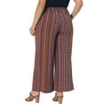 thumbnail image 3 of Agnes Orinda Women's Plus Size Palazzo Pants Stripe Boho Wide Leg Paper Bag Pant Beach Casual Summer Trousers 4X Red Brown, 3 of 6