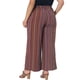 thumbnail image 3 of Pantalones Palazzo de Talla Grande para Mujer Agnes Orinda, Rayas Boho, Pantalones de Pierna Ancha, Estilo Paper Bag, Casual de Playa, Verano, Talla 3X, Rojo Marrón, 3 of 6