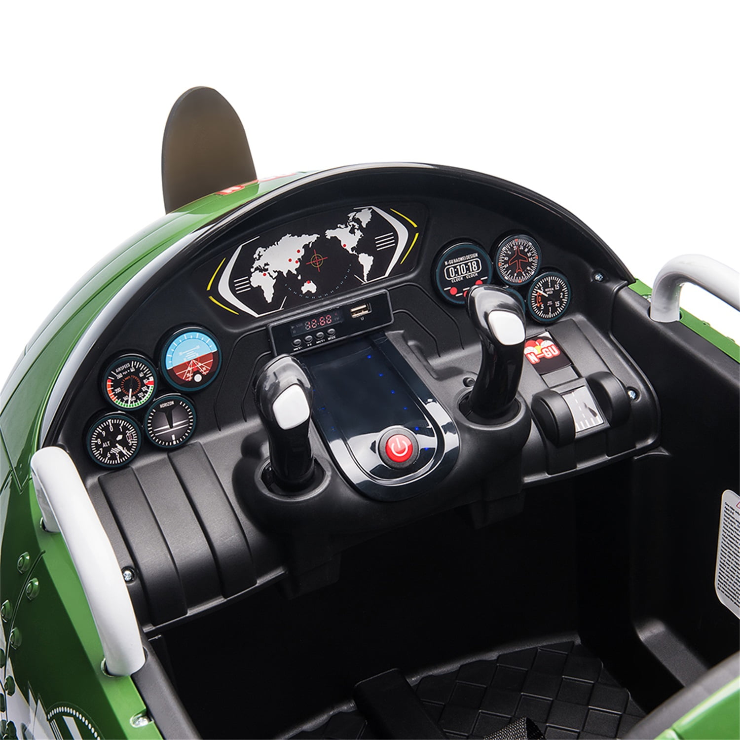CIPACHO 12V Children's Electric Ride On Airplane, Car for Kids Vehicle with Bombing Sound, Joysticks Operation, FM Radio, Remote Control, Best Gift for Aged 3-8, Green CIPACHO 12V Children's Electric Ride On Airplane, Car for Kids Vehicle with Bombing Sound, Joysticks Operation, FM Radio, Remote Control, Best Gift for Aged 3-8, Green
