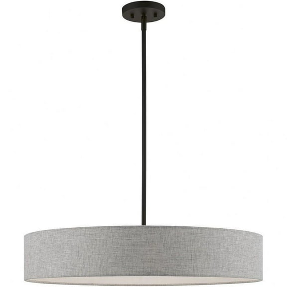 5 Light Large Drum Pendant in Timeless Style-13.5 inches Tall and 26 inches Wide-Black Finish Bailey Street Home 218-Bel-4829085