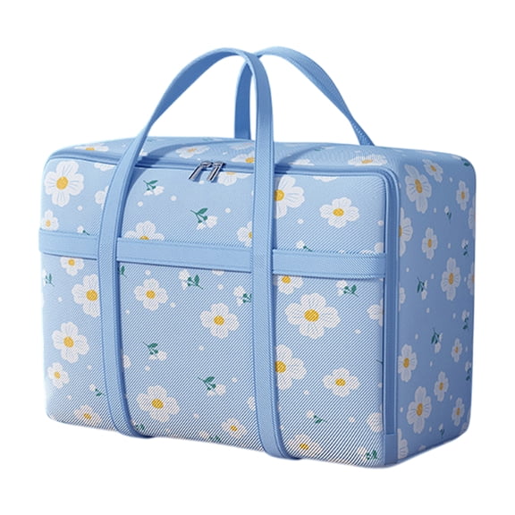 Unique Bargains 1 Pc Daisies X-Large Storage Bag Storage Bins 27.56"x9.84"x19.69" Light Blue Non-woven Fabric