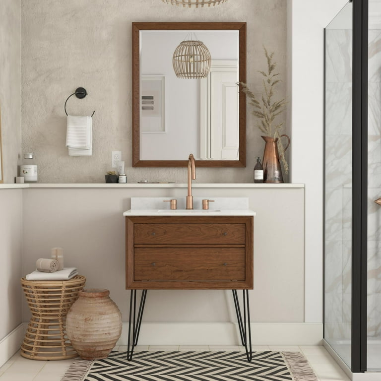 DHP Tribecca 30 Inch Floating Wall Mounted Bathroom Vanity w Sink