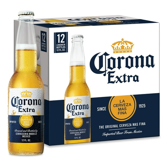 Corona Extra Mexican Lager Import Beer, 12 Pack, 12 fl oz Glass Bottles, 4.6% ABV