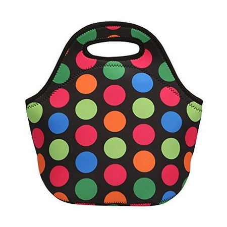 - Insulated Neoprene Lunch Tote, EpicGadget Classic Durable Waterproof Reusable Picnic Lunch Bags Boxes (Colorful Polka Dot)