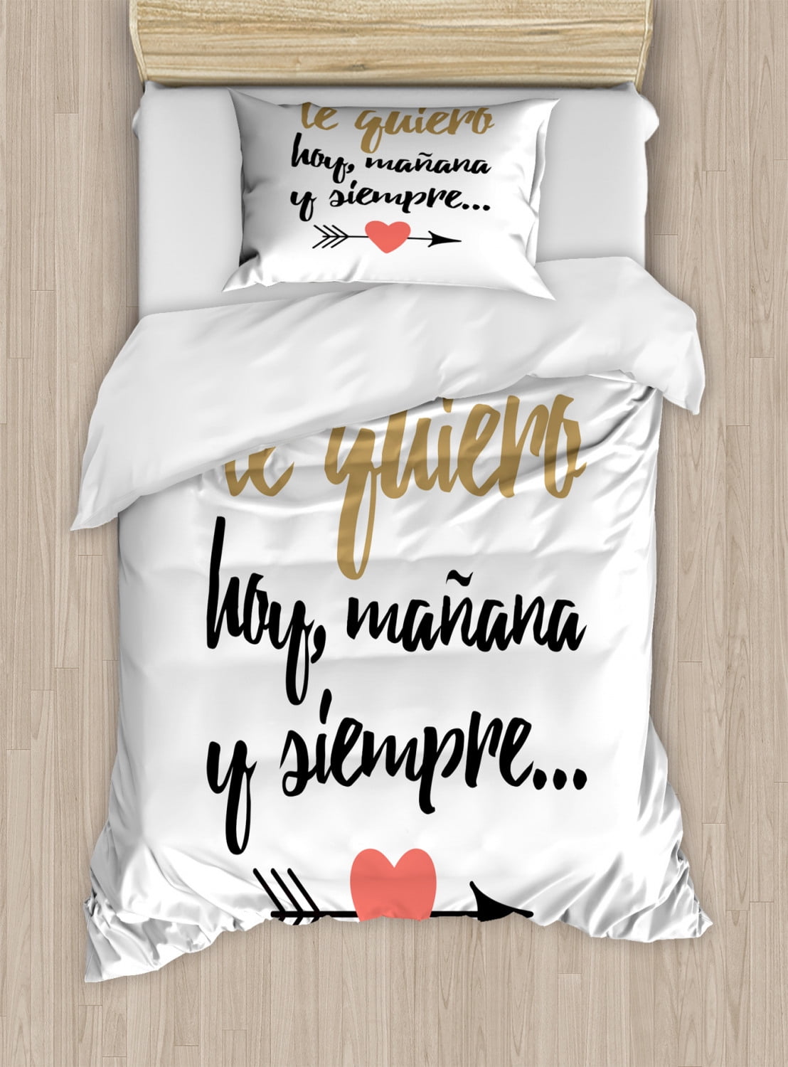 Spanish Duvet Cover Set Twin Size, Te Quiero Hoy Manana Y Siempre Love