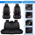 thumbnail image 3 of 3D Car Seat Covers 5 Seats For 2000-2024 Kia Soul RIO5 Optima Deluxe PU Leather Protector Black+Pink, 3 of 9
