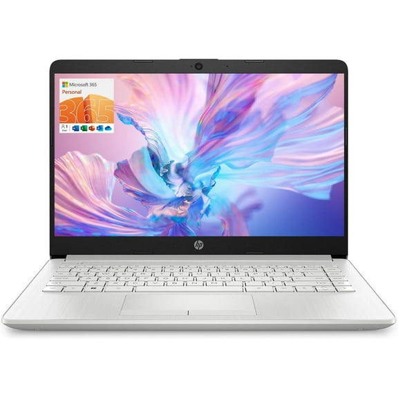 HP Stream 14" HD Laptop for Students and Business, Intel Quad-Core Processor, 16GB RAM, 64GB eMMC 256GB Micro SD, Long Battery Life, 1-Year Office 365, Webcam, Windows 11 Home in S Mode, Silver