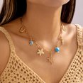 thumbnail image 4 of NICKSUN Gold Ocean Charm Choker Necklace, Dainty Paperclip Chain Collarbone Jewelry with Starfish, Conch, Seashell, Octopus & Palm Tree Pendants, Trendy Elegant Coastal Vacation Accessories, 4 of 7