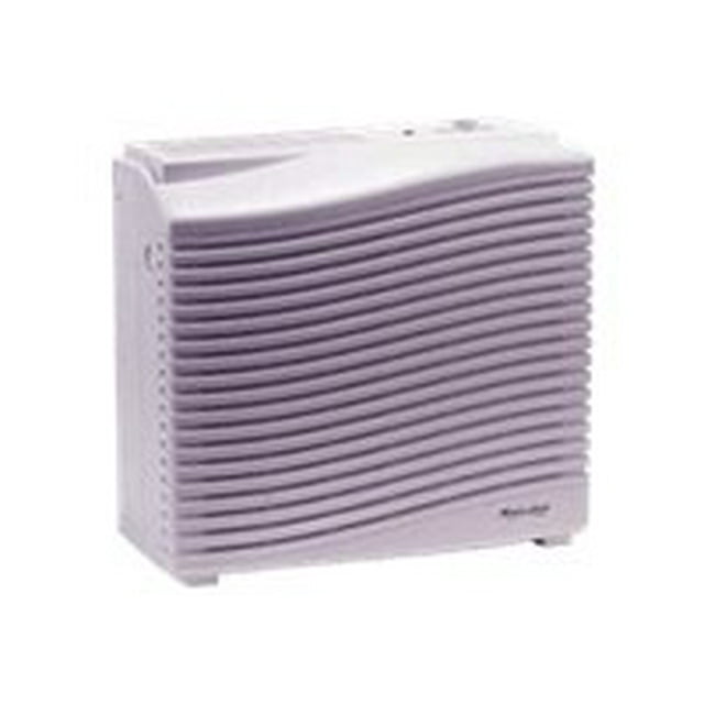 Sunpentown Magic Clean AC-3000i air purifier in a compact, mobile design with a wavy front panel in a multicolour finish. Features include HEPA and activated carbon filters, an ionizer, manual 2-speed controls, and a filter change calendar. Suitable for rooms up to 180 sq. ft.