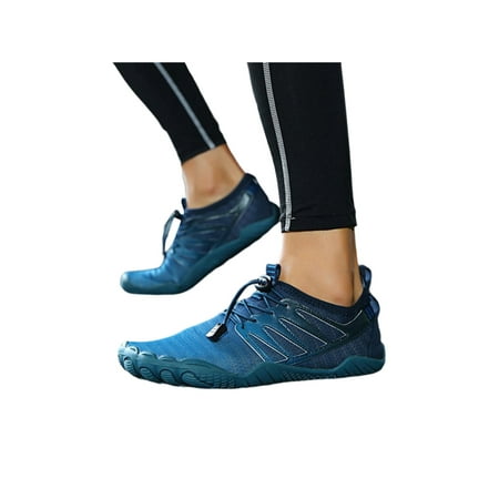 

SIMANLAN Unisex Water Shoes Breathable Aqua Socks Quick Dry Barefoot Exercise Riding Flats Outdoor Slip On Trainers Deep Blue 9