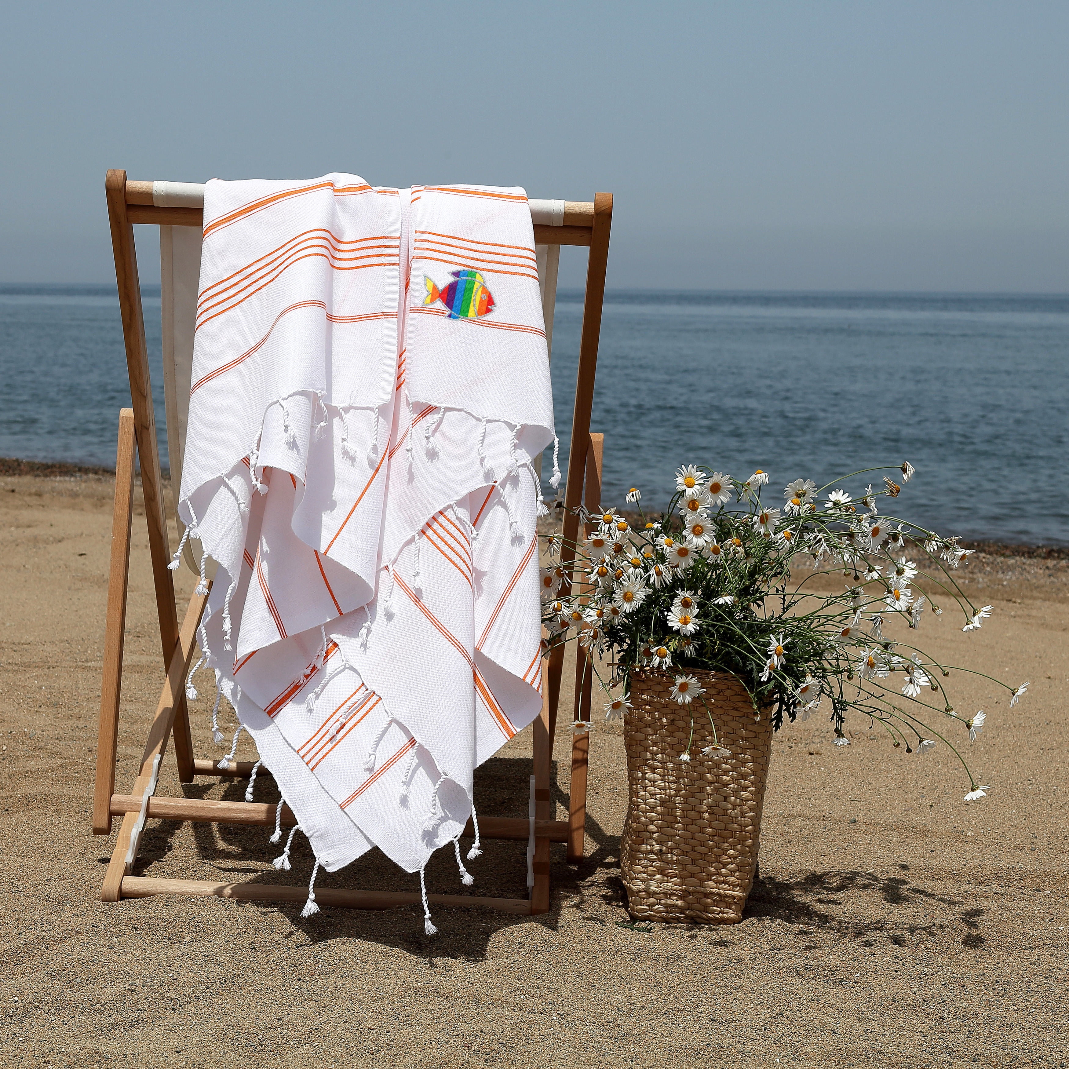 Linen Turkish Towel Pestemal Fish Pattern – Dervis Natural Textile