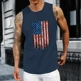 thumbnail image 3 of kpoplk Mens USA Flag Stars and Stripes 4th of July Tank Tops Retro Muscle 1776 Short Sleeved Shirt(Dark Blue,3XL), 3 of 4