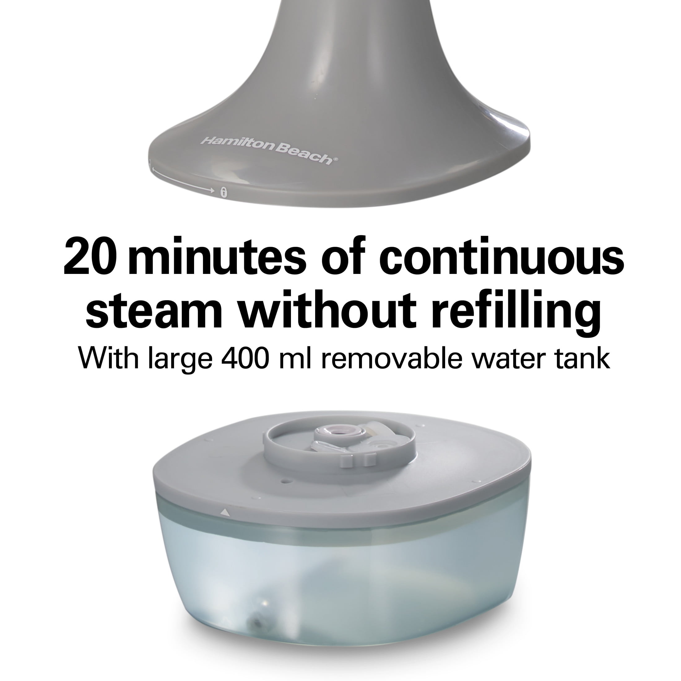 Hamilton Beach Handheld Garment Steamer for Clothes, Compact Design, Gray with Blue Accents