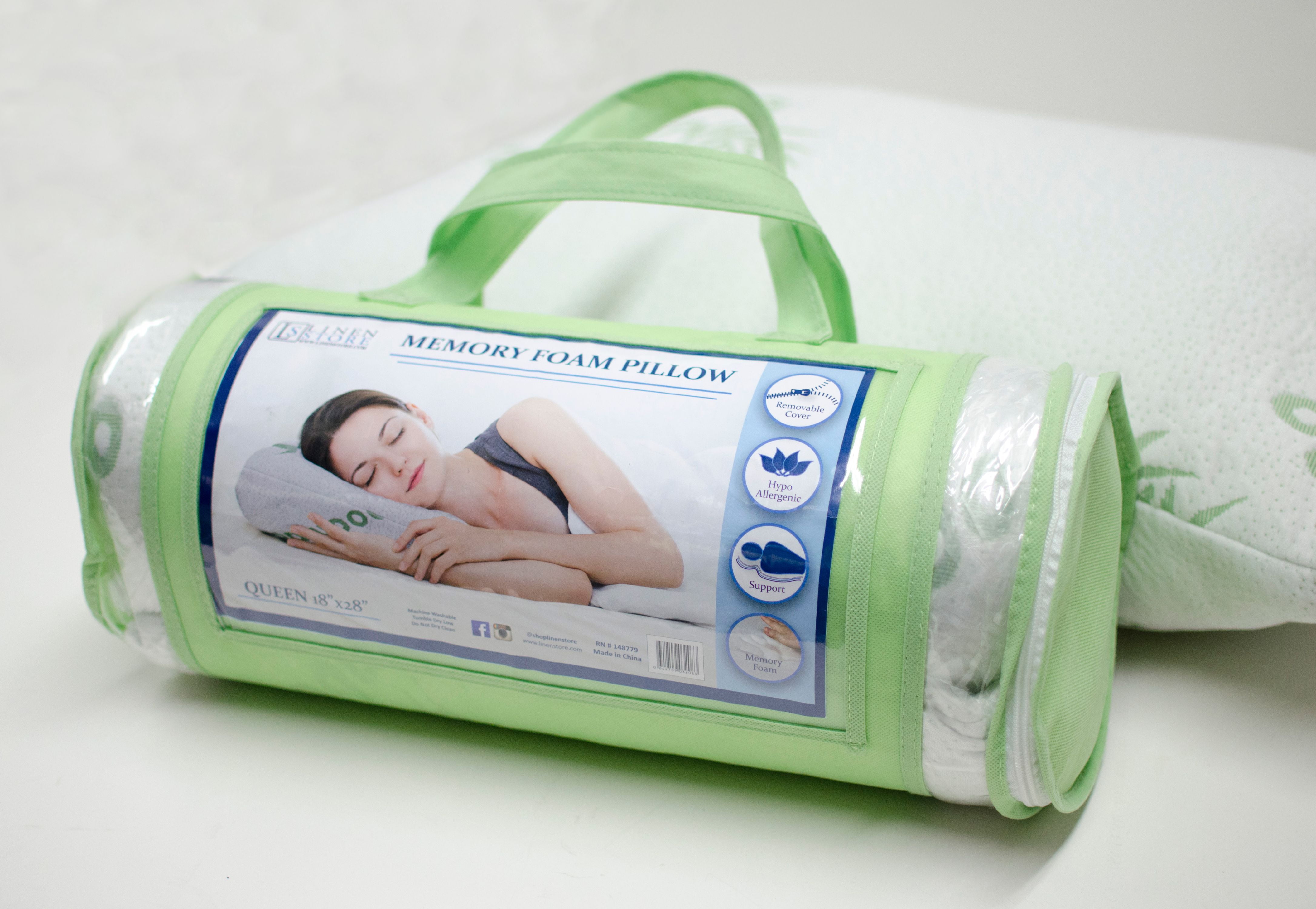 Shredded Memory Foam Pillow, King Size, With Washable Bamboo Cover - Hypoallergenic