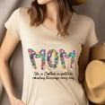 thumbnail image 4 of Women's Graphic Premium T-Shirt MOM Clothed in Gratitude Blessings Floral Letters, Berry, 3XL, 4 of 6