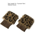 thumbnail image 7 of Dengjunhu 1 Pair Boot Socks Stylish Leopard Print Fluffy Crochet Knitted Boot Cuffs Toppers Socks for Winter, 7 of 7