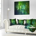thumbnail image 2 of Designart Green Fractal Sky with Blur Stars - Abstract Throw Pillow - 16x16, 2 of 4