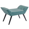 thumbnail image 1 of Banc moderne velours & bois massif, sarcelle, 1 of 6