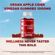 Vitamatic Apple Cider Vinegar Gummies - 1000mg per serving - 60 Vegan Gummies - ACV Gummies for Detox, Weight Loss Support, Energy Boost, Digestion & Gut Health