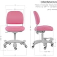 thumbnail image 2 of Ergonomic Kids Desk Chair, Girl's Child's Children Student Study Office Computer Chair, Adjustable Height and Seat Depth, Detachable Footrest and Lumbar Support (Pink, W/Chair Slipcovers), 2 of 5
