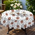 thumbnail image 4 of Football Arrow White Pattern Round Tablecloth 70"x70", Wrinkle Resistant Wipeable Table Cover for Kitchen Dining Room Picnic Patio and Party, 4 of 6