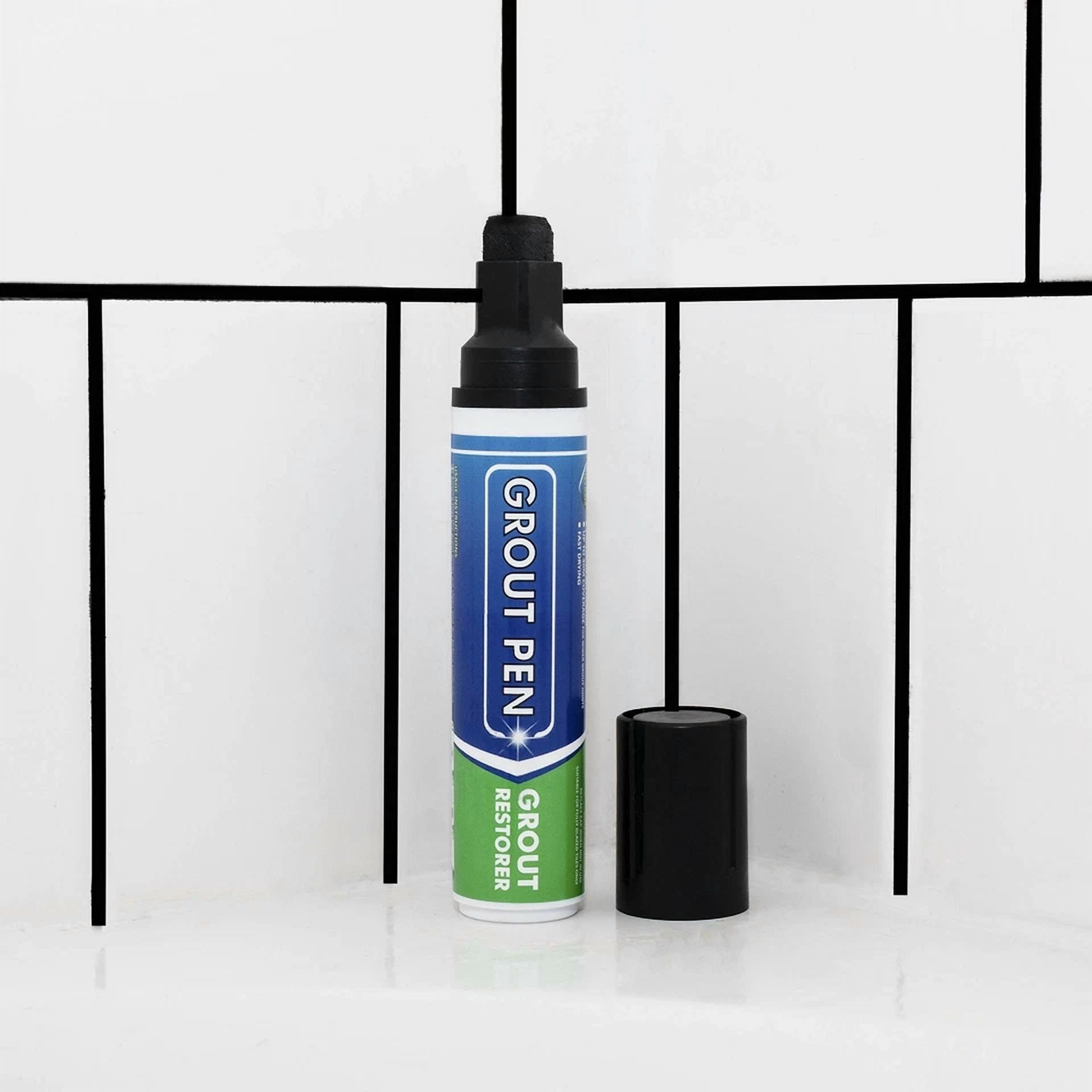 CIRCLE- Grout Pen Black Tile Paint Marker: Waterproof Tile Grout Colorant Pen - Wide Tip