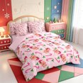 thumbnail image 2 of Manfei Vintage Animals 7-Piece Twin Bedding,Boho Christmas Candy Cane Bedding Comforter Set,Pink Reversible, 2 of 7