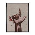 thumbnail image 1 of Designart Doigt pointant vers le haut signe avec grimpeur ART MURAL À CADRE FLOTTÉ, 1 of 4