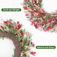 thumbnail image 2 of JEWLALO Spring Wreath, 24” Wreath, Artificial Red and Orange Wreaths with Flower, All Seasons Wreath for Front Door, Living Room, Wedding, 2 of 8